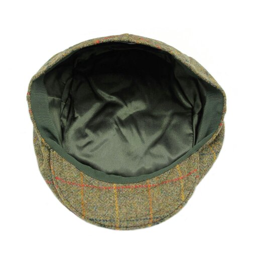 Heather Hats & Accessories British Tweed Wool Flat Cap, Satin Lining, Outdoor Wear, Brown Orange