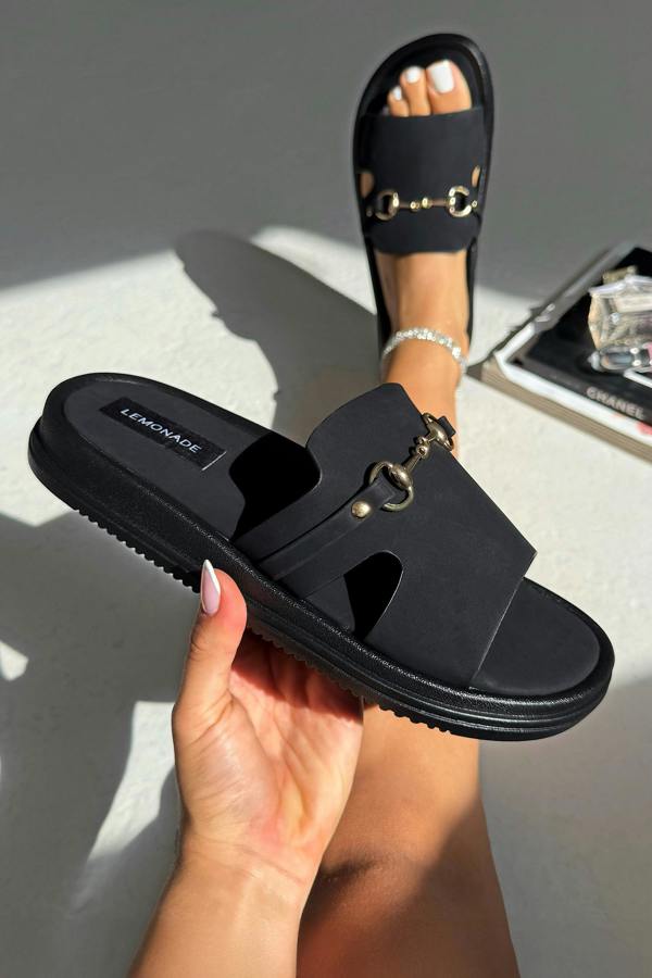 Love Lemonade Comfort Heritage Sliders Black