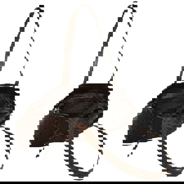 Assots London 'JUDITH' Tan Croc Real Leather Shoulder Bag