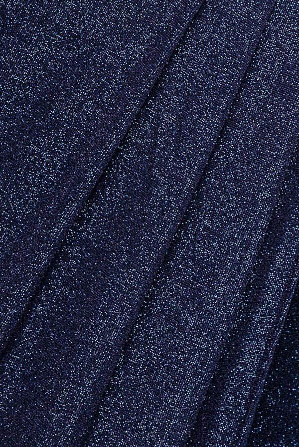 Plunge Neck Wrap Front Split Lurex Maxi Dress - Navy Blue DR3314