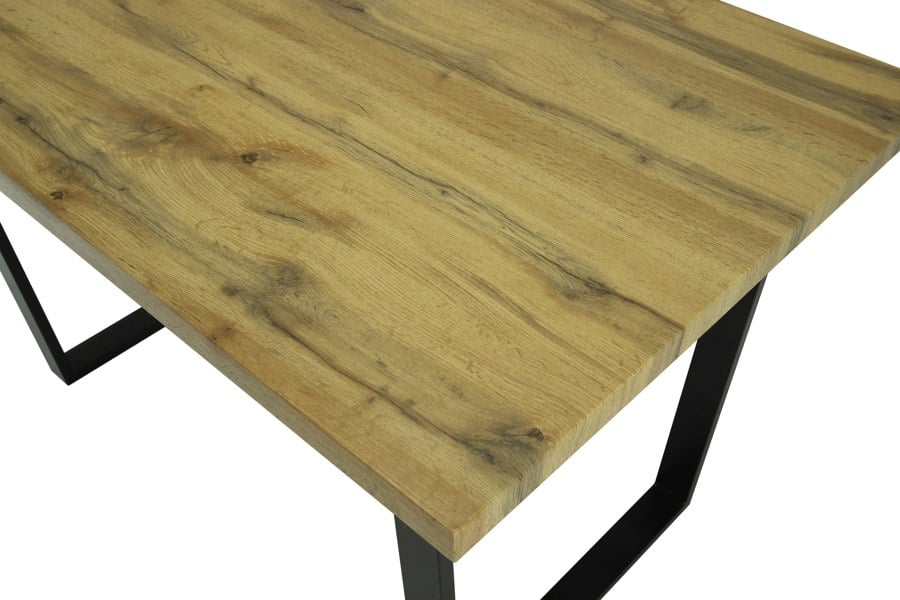 Indoor Living Colorado Oak Dining Table with Industrial Black Legs