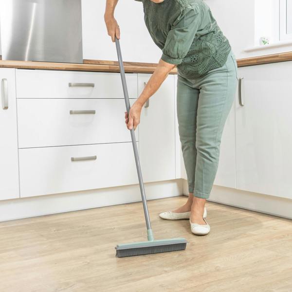 JVL Rubber Broom - Grey