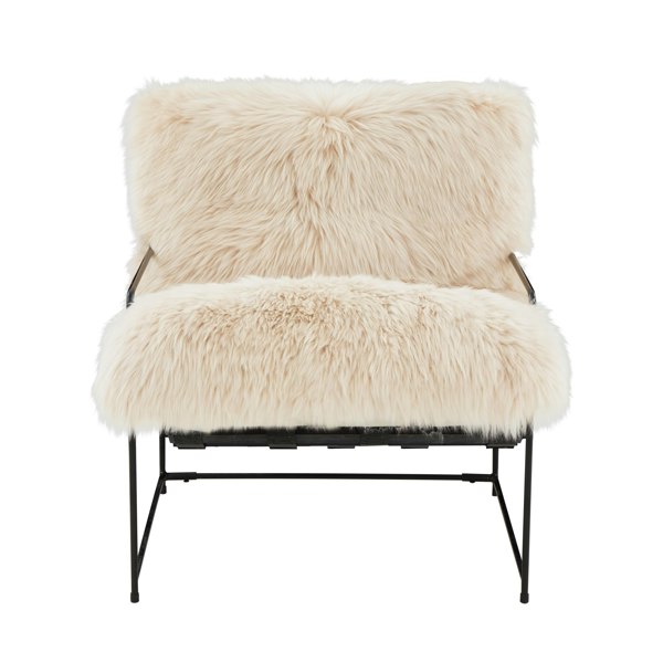 Furniture Edit Kimi Natural Genuine Sheepskin Occasional Accent Chair