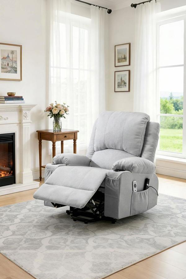 Living and Home Electric Single-Seat Recliner Chair with Heating & Massage Function