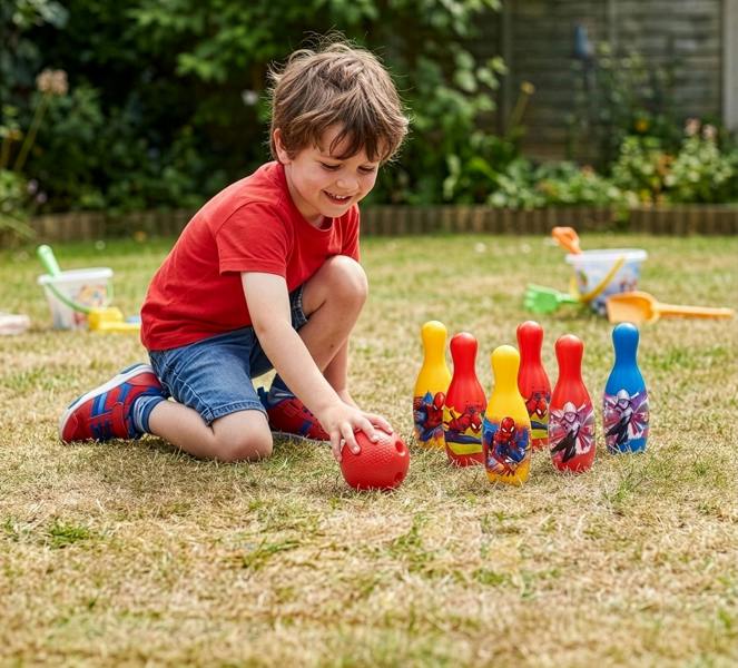 Mondo Spider-Man Bowling Set for Kids – Indoor & Outdoor Bowling Game