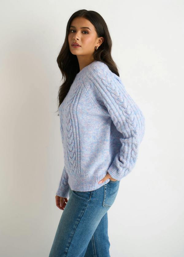 Gini London Blue Cable Flex Long Sleeves Jumper