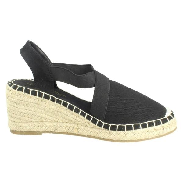Savannah Ladies Savannah Casual Wedge Heeled Wide Fit Slip On Sandals F2310