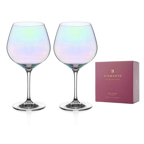 Diamante Lustre Gin Glasses - Set of 2