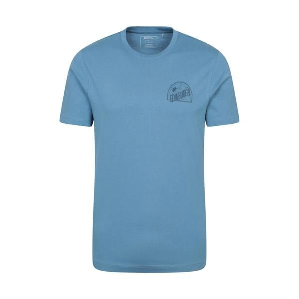 Mountain Warehouse Mens Edinburgh Text Short-Sleeved T-Shirt - Blue