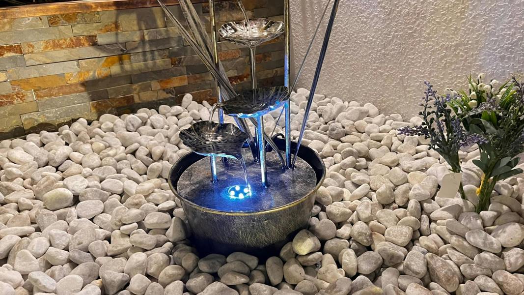 Tranquillity Water Features Small Flower Modern Metal Water Feature