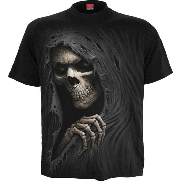 Spiral Direct Unisex Adult Grim Ripper T-Shirt - Black