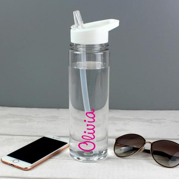 Personalised Pink Water Bottle - lifestyle shot