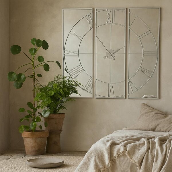 Wyld Haus 110cm Oversized Square Mirrored Wall Clock