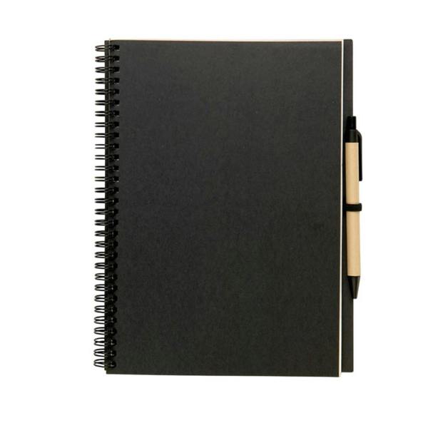 MidOcean Bloquero Plus Recycled Notebook & Pen - Black - 