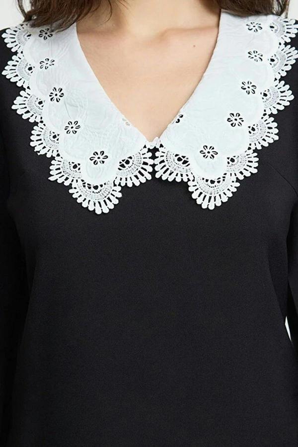 WOVCOR A-Line Neck Detail Mini Woven Dress