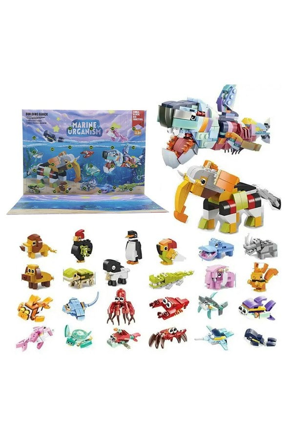 Living and Home Christmas Advent Calendar 24Pcs Children's Block Playset