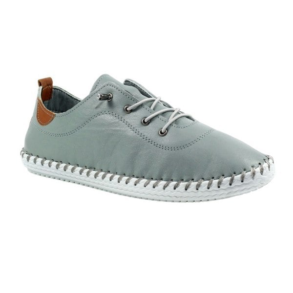 Lunar Women's St Ives Leather Plimsolls - Grey