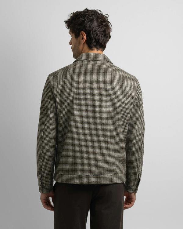 Steel & Jelly Hawkridge - Houndstooth Wool Blend Harrington Jacket