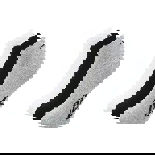 Umbro Unisex Adult Logo Trainer Socks (Pack of 3) - White/Black/Grey