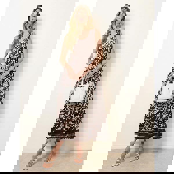 Blue Vanilla Sleeveless Shirred Dress