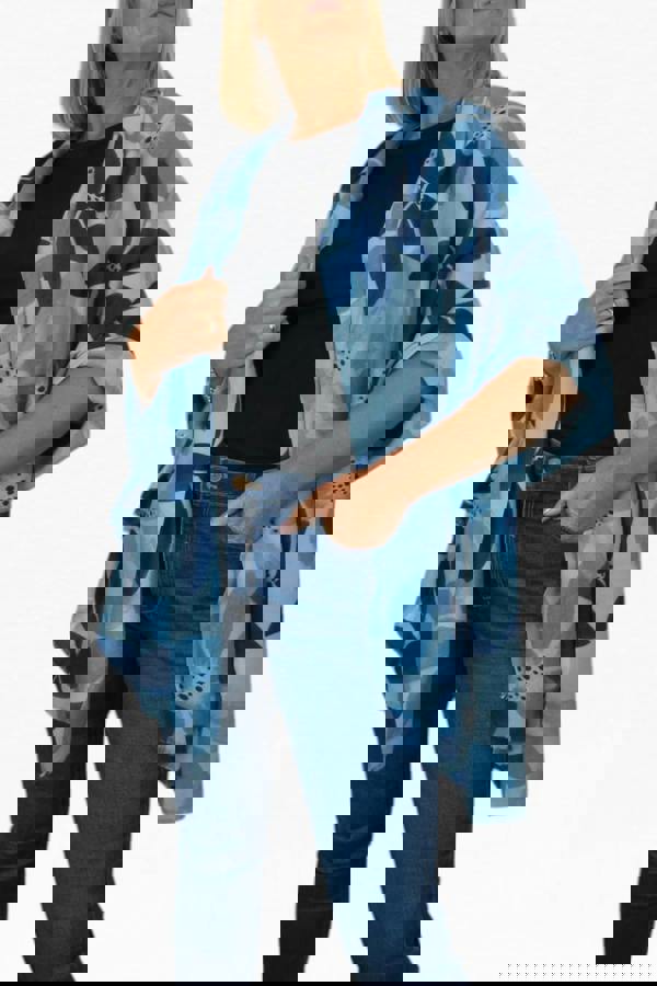 Paulo Due Large Leaf Design Wool Blend Pashmina Scarf