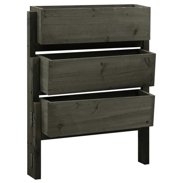 Berkfield Garden Folding Planter Grey 60x14x75 cm Solid Firwood