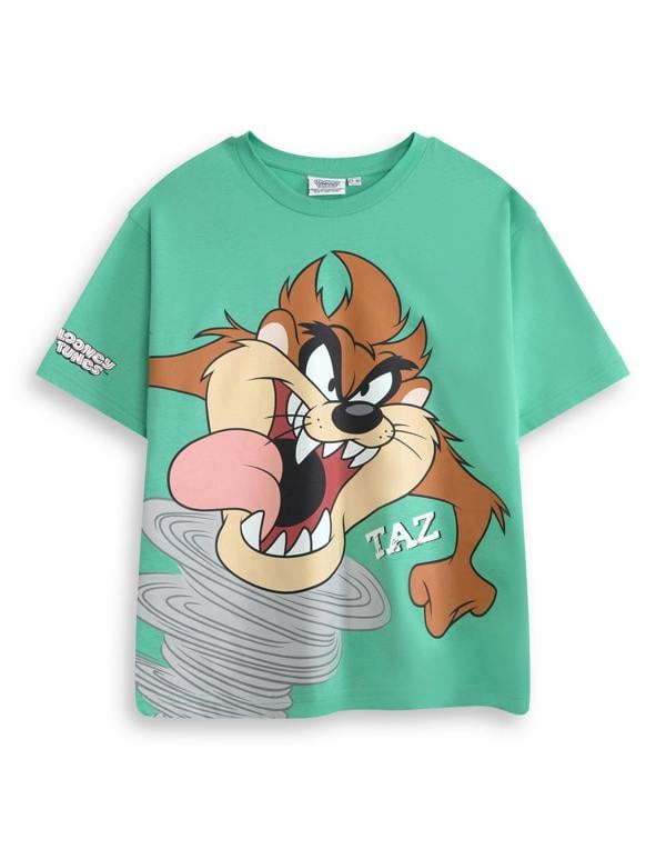 Vanilla Underground Looney Tunes Boys Green Taz Short Sleeved T-Shirt
