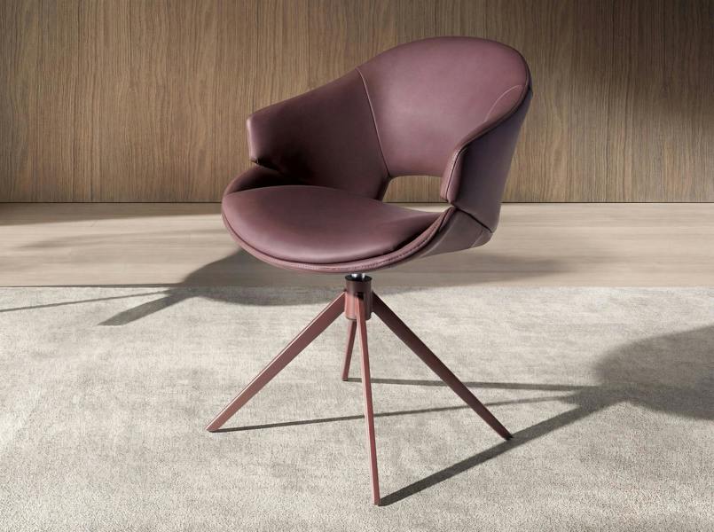 Angel Cerdá Copper brown leatherette swivel chair 4243