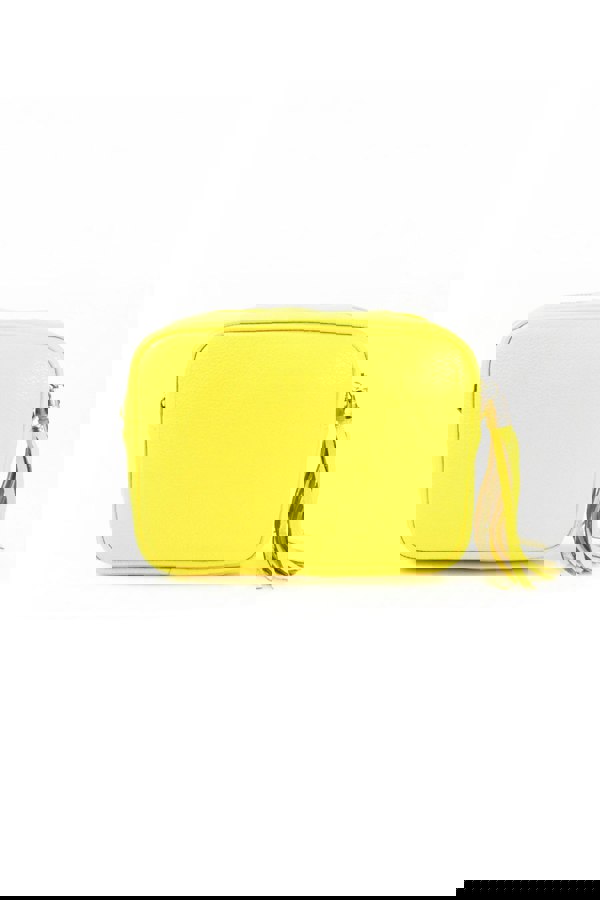 Kitise Tassel Charm Genuine Italian Leather Camera Handbag Crossbody Bag