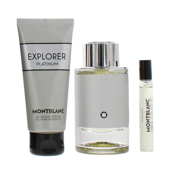 Montblanc Explorer Platinum 3 Piece Gift Set: Eau de Parfum 100ml - Eau de Parfum 7.5ml - Shower Gel 100ml