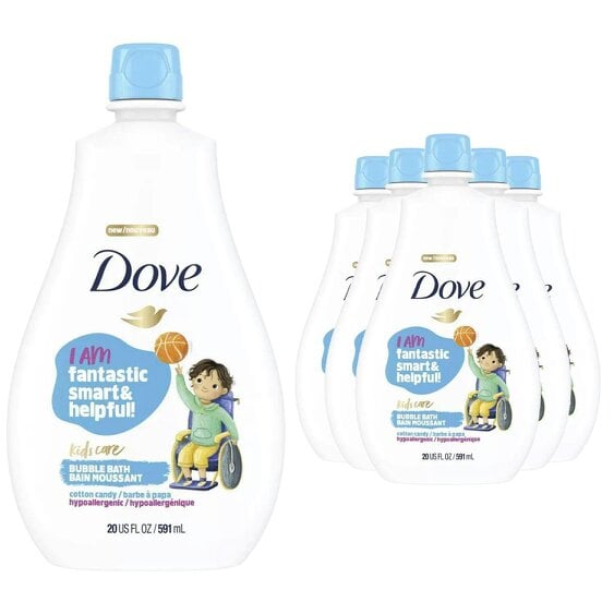 Dove Kids Care Bubble Bath Cotton Candy Hypoallergenic Skin Care 591ml 6 Pack