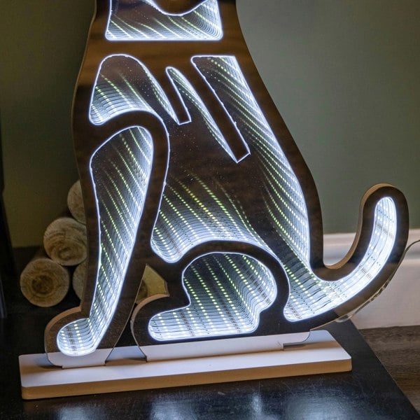 Samuel Alexander 60cm Light up Sitting Dog in Santa Hat Infinity Christmas Decoration with LEDs