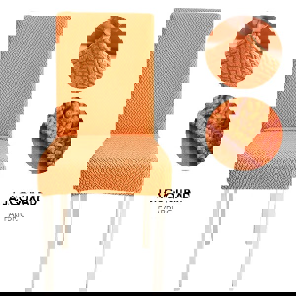 Anyseat Orange Knitted Design Elastic Chair Cover for Dining Room