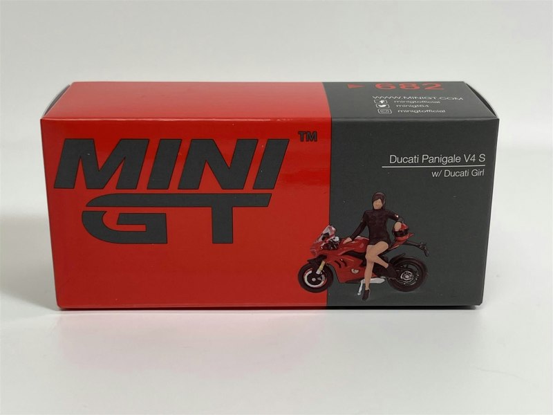 Mini GT Ducati Panigale V4 S with Ducati Girl 1:64 Scale MGT00682L