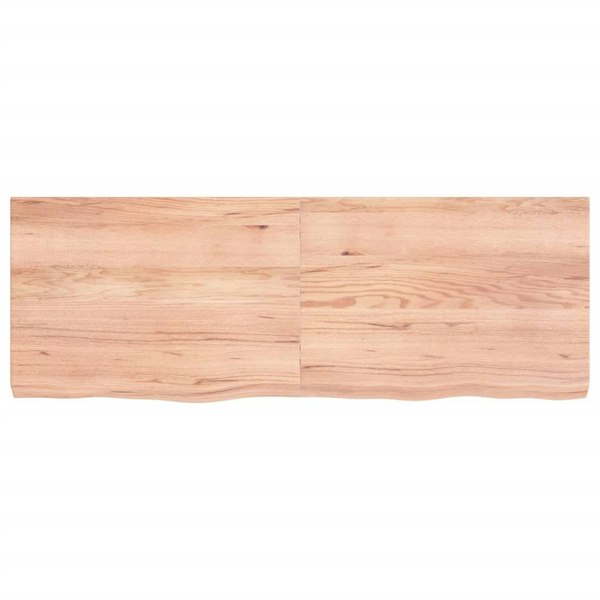 Berkfield Table Top Light Brown 140x50x6 cm Treated Solid Wood Oak