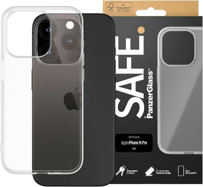 PanzerGlass Panzer Glass Safe Soft TPU Case for iPhone 15 Pro 6.1" Clear - SAFE95539