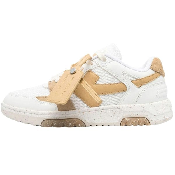 Off-White Out Of Office Slim Beige Mesh Sneakers UK 4