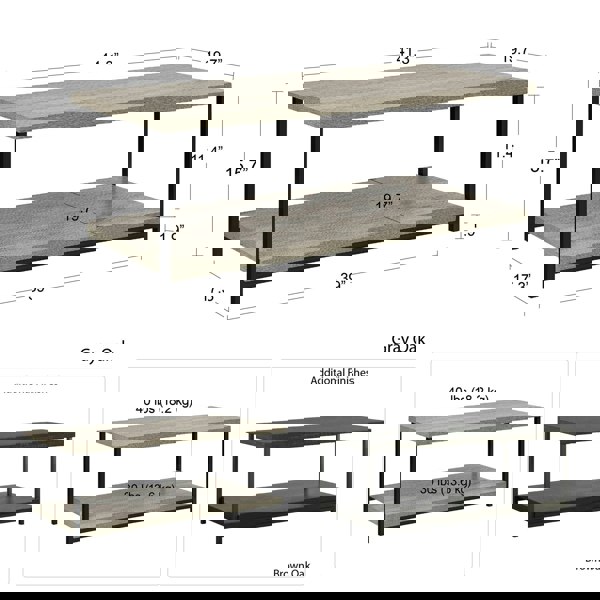 Dorel Home Elmwood coffee table in distressed grey oak