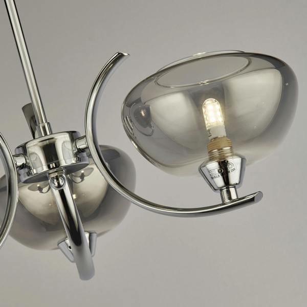 Pagazzi Lighting Hansel Semi Flush 3 Light Smoked Glass Ceiling Light
