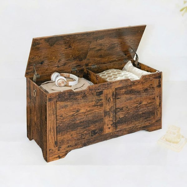 Rafaelo Mobilia Wooden Storage Trunk With 2 Lids