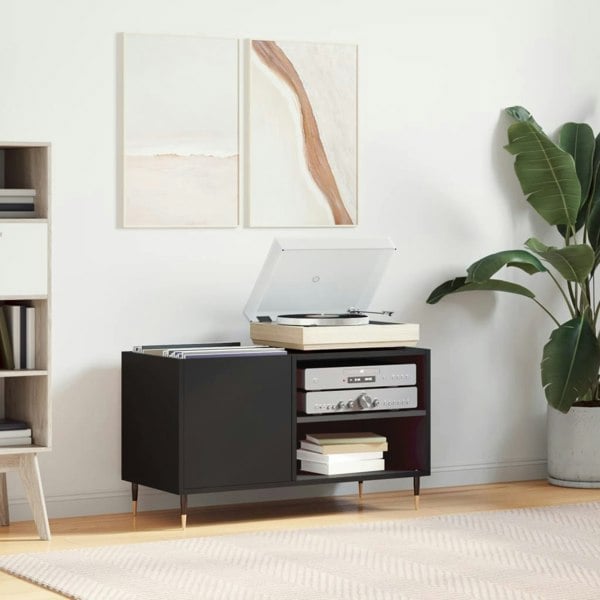 Berkfield Record Cabinet Black 85x38x48 cm Engineered Wood