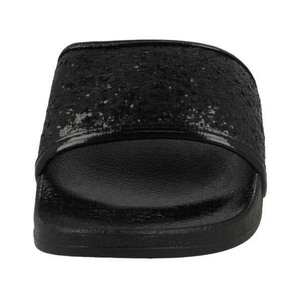 Spot On Ladies Spot On Flat Glitter Vamp Sliders