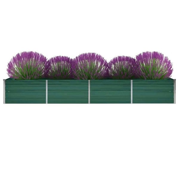 Berkfield Garden Raised Bed Galvanised Steel 320x80x45 cm Green