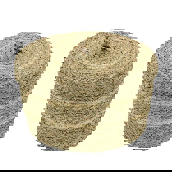 JVL Palma Natural Round Lidded Woven Storage Baskets for Home Organisation, Set of 2, Brown