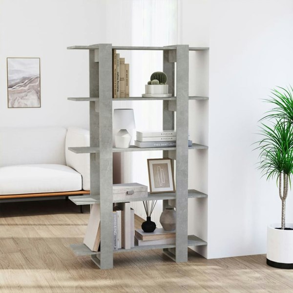 Berkfield Book Cabinet/Room Divider Concrete Grey 100x30x160 cm