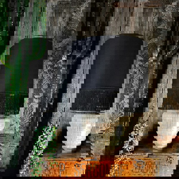 Love Frankie black cotton gold lining fringing light on