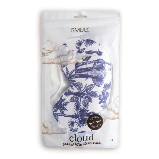 Cloud Padded Satin Sleep Mask - Elephant Print