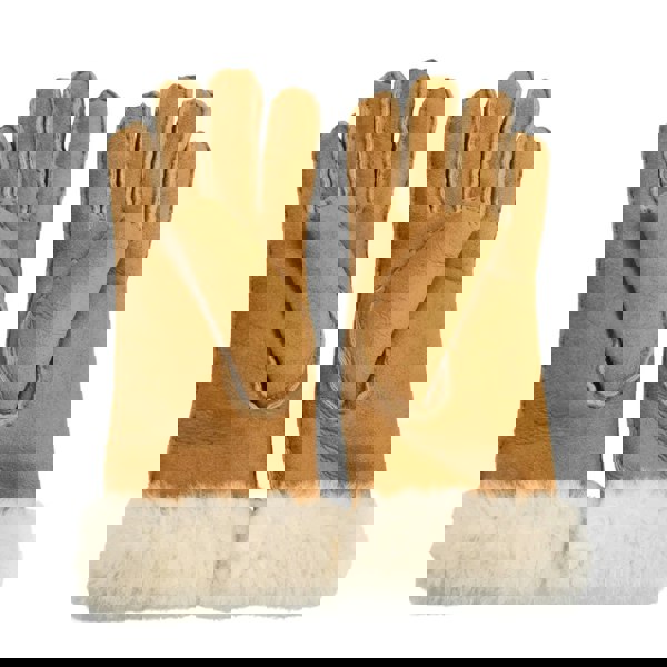 Infinity Leather Women's Plush Shearling Cuff Suede Genuine Leather Gloves