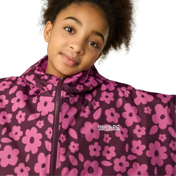 Regatta Childrens/Kids Floral Waterproof Changing Robe - Violet Fig - 