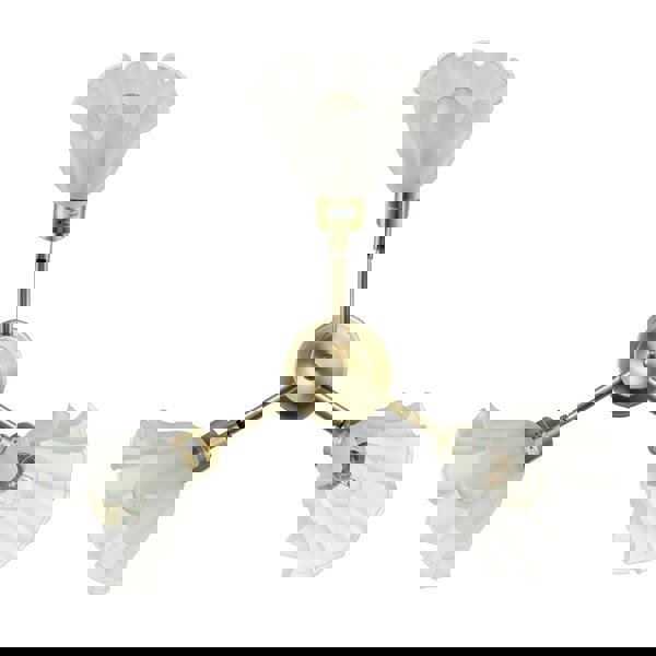 Traditional Ceiling Light Fitting with Frosted Scallop Glass Shades Image 3